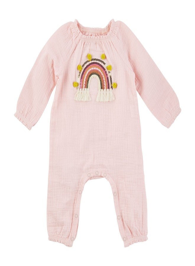 Mud Pie Baby Girl Rainbow Bodysuit, Pink, 9-12 Months - Image 1