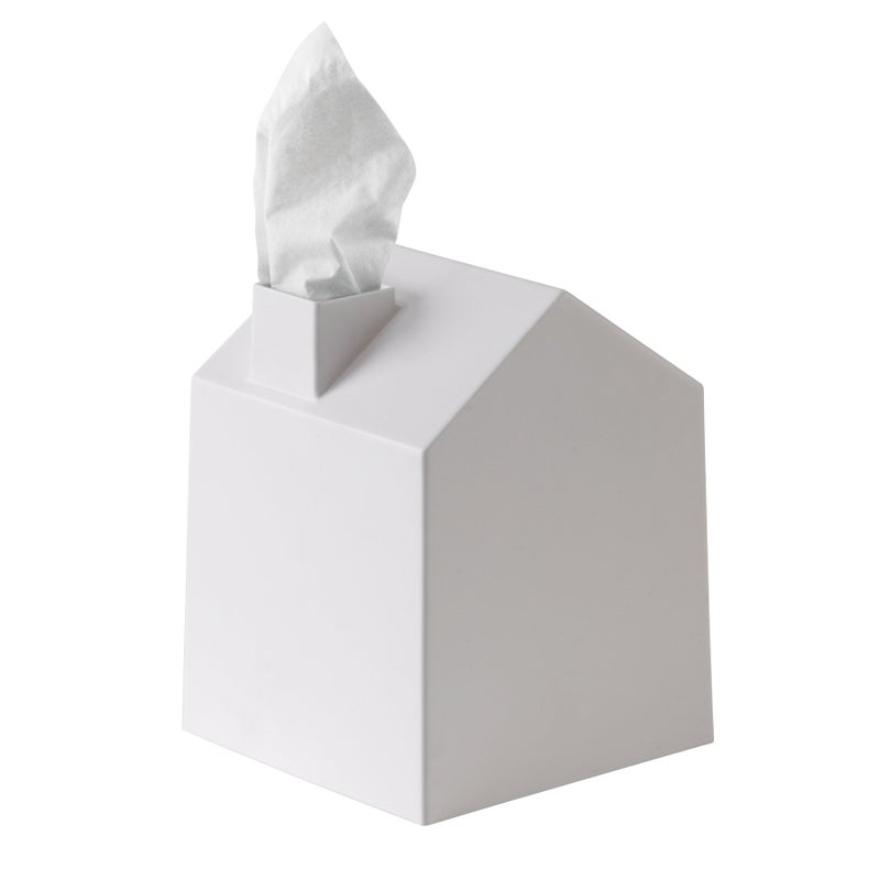 Umbra Casa Tissue Box Cover Adorable House Shaped Square Kleenex Box Holder for Bathroom Bedroom or Office White - Image 2