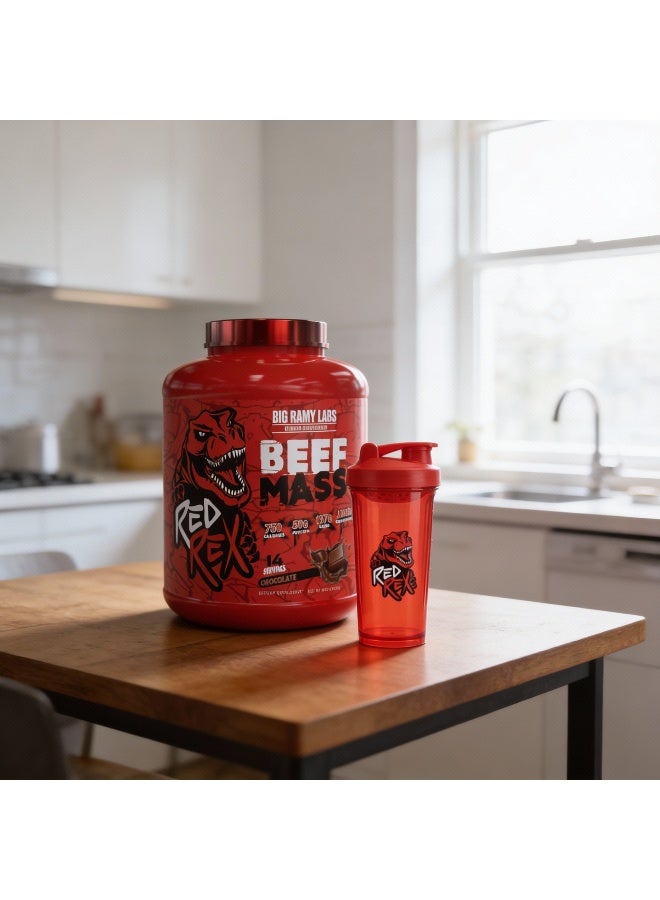 RED REX Beef Mass Plus Gainer Powder - Chocolate Flavor - 6lb (2.72kg) - for Muscle Growth & Recovery - Image 4