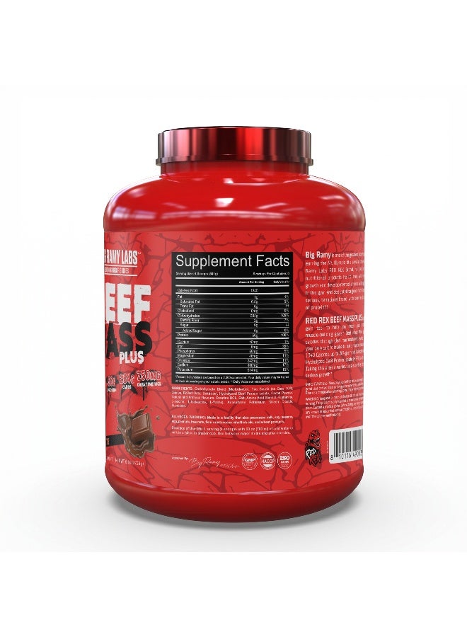 RED REX Beef Mass Plus Gainer Powder - Chocolate Flavor - 6lb (2.72kg) - for Muscle Growth & Recovery - Image 3