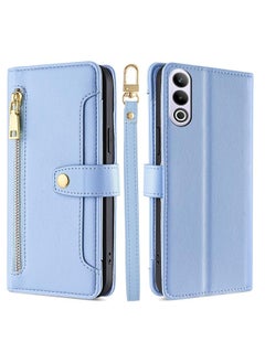 For OnePlus Ace 3V 5G Sheep Texture Cross-body Zipper Wallet Leather Phone Case(Blue)