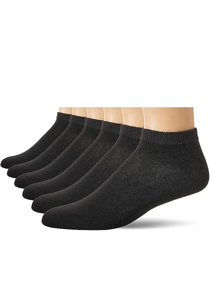 Be-Queen - 6 Pairs Women's Short Ankle Athletic Socks Cotton Spandex Sport Sock for Ladies free size EU 36 to 42 (BLACK 6 Pairs,6) - Image 1