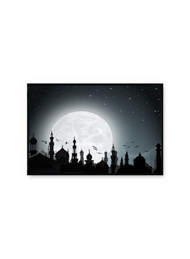 Marktna Canvas Wall Art For Wall Decoration, Islamic Design, With A Hollow Black Frame, Size (120x80),One Piece - Image 2