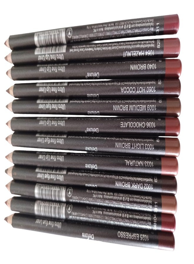 12pc Ultra Fine Lip &Eye Liner Brown Set - Image 3