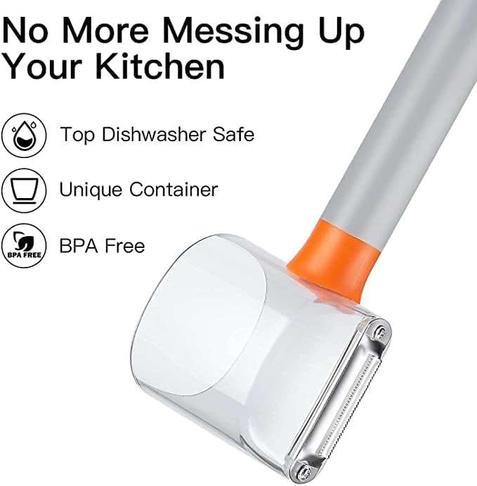 LUCC1N Storage Peeler Peeler with Trash Can Hand Peeler for Fruit and Vegetables Collects Cup Peeler Shredder Peeler Slicer - Image 3