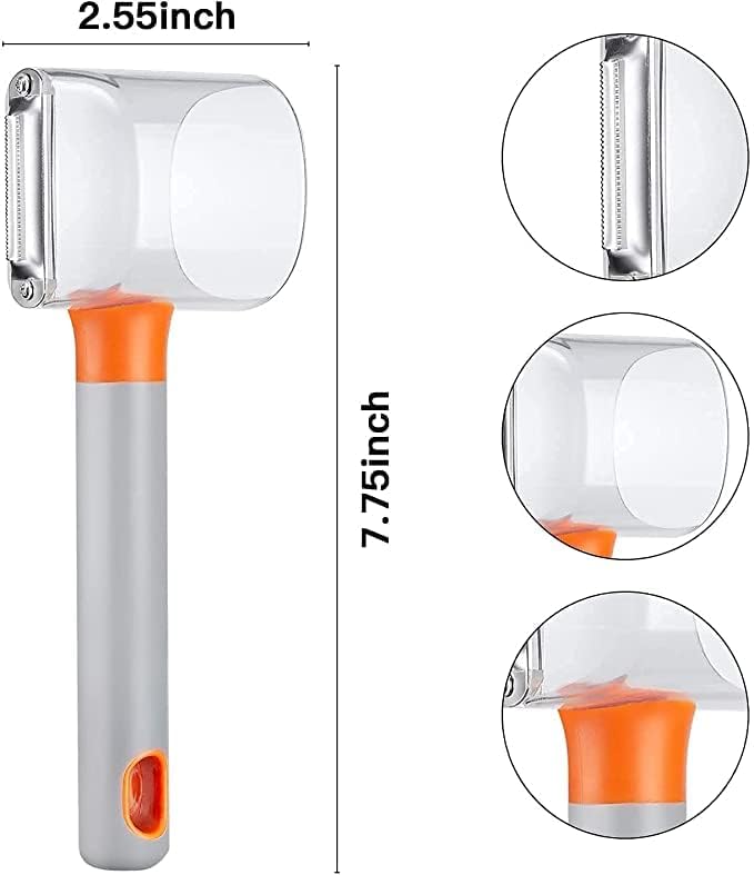 LUCC1N Storage Peeler Peeler with Trash Can Hand Peeler for Fruit and Vegetables Collects Cup Peeler Shredder Peeler Slicer - Image 2