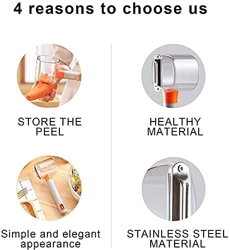 LUCC1N Storage Peeler Peeler with Trash Can Hand Peeler for Fruit and Vegetables Collects Cup Peeler Shredder Peeler Slicer - Image 4