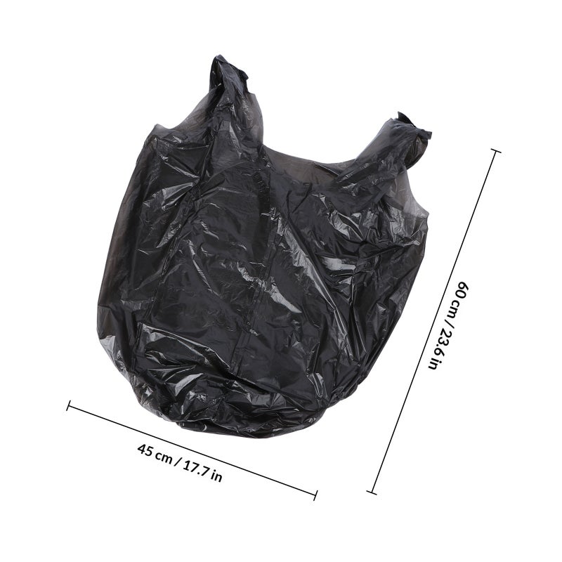 5 Rolls Portable Garbage Rubbish Trash Bags With Handle for Home Office Kitchen (Black) - Image 2
