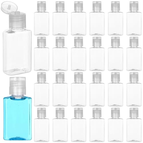 Lnrueg 100 Pcs 1 oz Travel Bottles Hand Sanitizer Bottle Mini Clear Bottles with Flip Caps Portable Empty Refillable Containers for Shower Gel Face Creams Body LotionsClear - Image 3