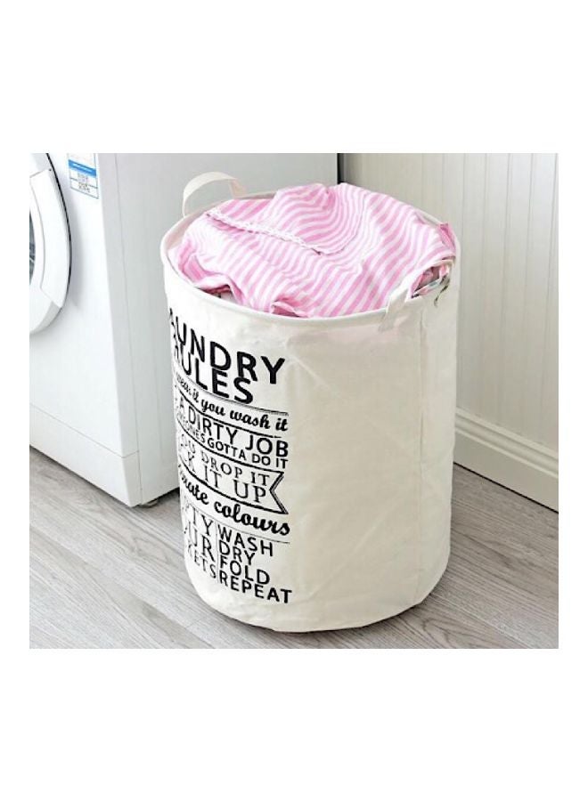 NIBEMINENT Laundry Rules Printed Bag White/Black 50x40x40cm - Image 3