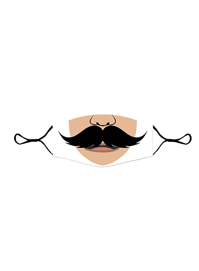 Printed Moustache face mask or protection cover for Movember, Mobro , No shave , Mens Health Awareness (Design 4)
