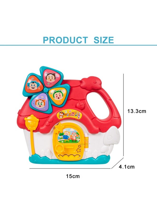 Wishkey - WISHKEY Musical House Toy with Handle for Kids, 4 Keys Musical Toy with Lullaby and Sound Effects, Pretend Play Toy with Openable Door and Lights, Multicolor, (Pack of 1, 3+ Years) - Image 1
