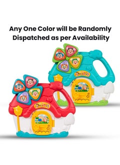 Wishkey WISHKEY Musical House Toy with Handle for Kids, 4 Keys Musical Toy with Lullaby and Sound Effects, Pretend Play Toy with Openable Door and Lights, Multicolor, (Pack of 1, 3+ Years)  - Image 3