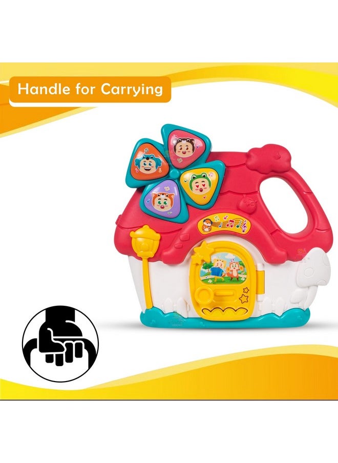 Wishkey - WISHKEY Musical House Toy with Handle for Kids, 4 Keys Musical Toy with Lullaby and Sound Effects, Pretend Play Toy with Openable Door and Lights, Multicolor, (Pack of 1, 3+ Years) - Image 1