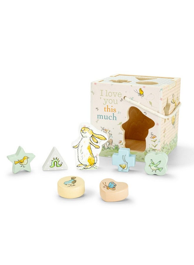 KIDS PREFERRED Guess How Much I Love You Wooden Shape Sorter for Toddlers 1-3, Fun Montessori Toys for 1 Year Old with Rope Handle, 7 Blocks, and Messages from The Classic Book, Toy for Babies - Image 1