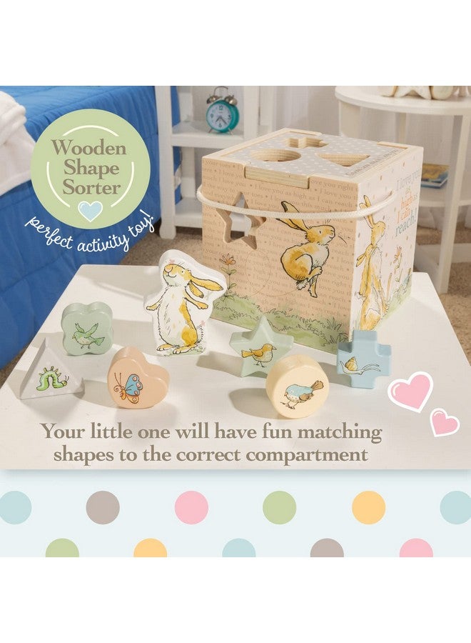 KIDS PREFERRED Guess How Much I Love You Wooden Shape Sorter for Toddlers 1-3, Fun Montessori Toys for 1 Year Old with Rope Handle, 7 Blocks, and Messages from The Classic Book, Toy for Babies - Image 2