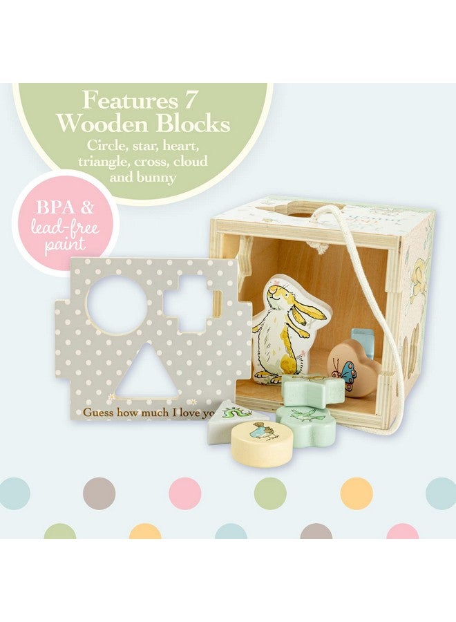 KIDS PREFERRED Guess How Much I Love You Wooden Shape Sorter for Toddlers 1-3, Fun Montessori Toys for 1 Year Old with Rope Handle, 7 Blocks, and Messages from The Classic Book, Toy for Babies - Image 3