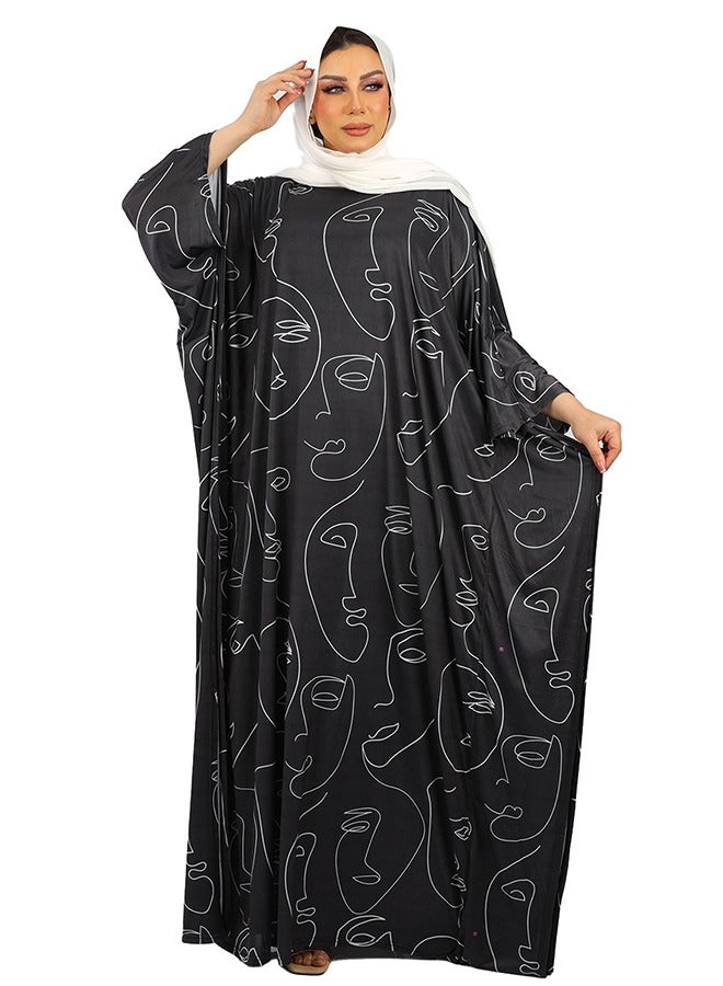 Zmurud Jersey Jalabiya- printed  - Image 2