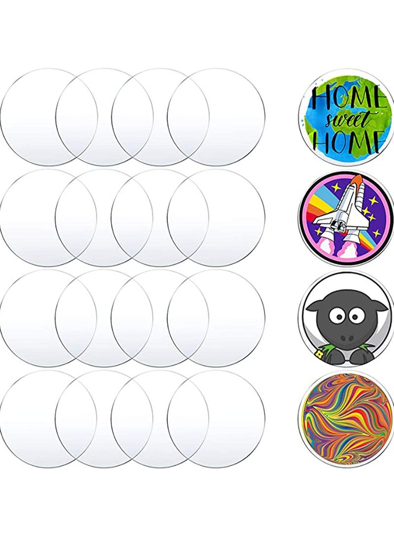 شو وو Clear Acrylic Sheet Thick Plastic Disc Transparent Round Panel Circle Sheets Sign for Picture Frame Painting Decorative Ornament, DIY Projects Arts and Crafts - Image 1