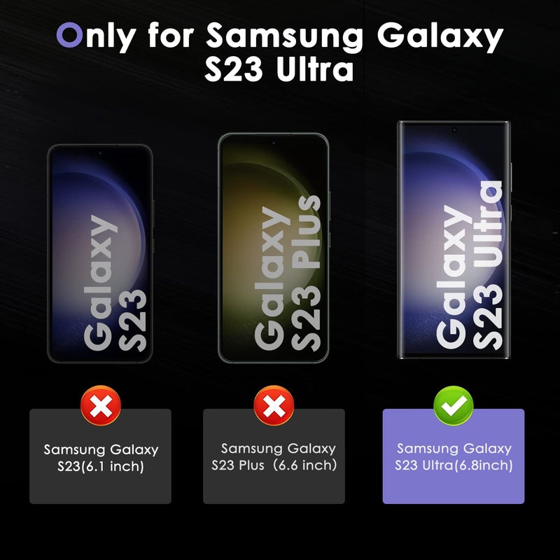 Asstar [2 Pack Samsung Galaxy S23 Ultra Privacy Screen Protector,Support Fingerprint Unlock Screen Protector,9H Tempered Glass Film Screen Protector - Image 3