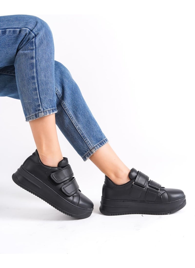 Ramer - Valencia Laceless Velcro Orthopedic Sole Women's Sneaker Shoes St Black - Image 1