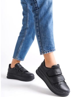 Valencia Laceless Velcro Orthopedic Sole Women's Sneaker Shoes St Black