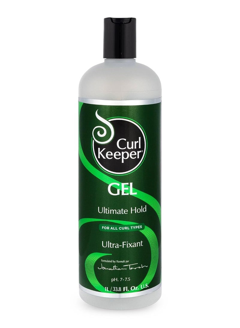 Curl Keeper Curl Keeper Ultimate Hold Hair Gel, 1L - Frizz-Free Hair Styling Gel for Men & Women - Light-Weight Formula Holds Curls with No Product Build Up - Wavy & Curly Hair Products  - Image 1
