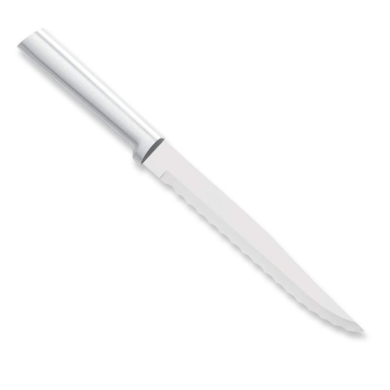 RADA Cutlery Serrated Slicer Knife (R138), 7" Stainless Steel Hollow Ground Serrated Blade, Made in USA, Silver Handle - Image 1