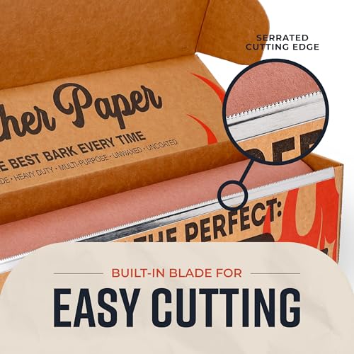 Bryco Goods Pink Butcher Paper Roll with Dispenser Box, 18" x 175' (2100”) Food-Grade Peach Butcher Paper for Smoker, BBQ, Grilling, Smoking Meat - USA Made - Unbleached, Uncoated and Unwaxed - Image 2