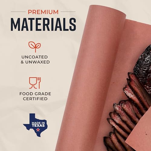 Bryco Goods Pink Butcher Paper Roll with Dispenser Box, 18" x 175' (2100”) Food-Grade Peach Butcher Paper for Smoker, BBQ, Grilling, Smoking Meat - USA Made - Unbleached, Uncoated and Unwaxed - Image 4