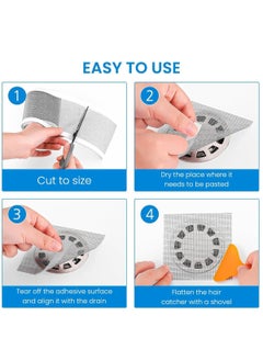 LOCANS LOCANS Disposable Shower Drain Sticker SelfAdhesive Floor Drain Stickers Disposable Hair Catcher Shower Drain Mesh Stickers for Bathroom Kitchen Sink with Cleaning Shovel ROLL 7cm5m Small Size  - Image 2
