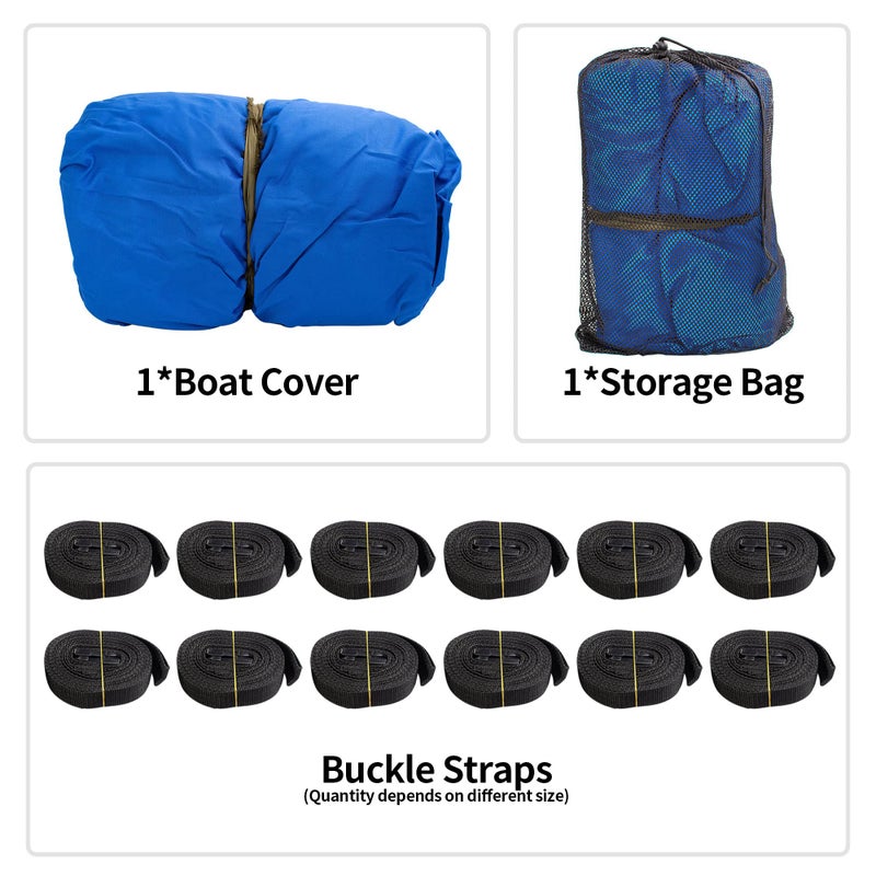 iCOVER Trailerable Boat Cover- 17'-19' 800D Water Proof Heavy Duty, Fits V-Hull, Fish&Ski, Pro-Style, Fishing, Utiltiy, Runabout, Bass Boats, up to 17ft-19ft Long and 96" Wide - Image 5