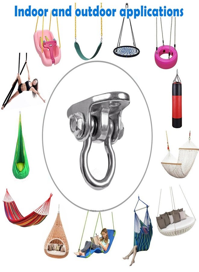 9M Dakzhou 2 Stainless Steel Heavy Duty Swing Hanger Playground Porch sandbag Yoga Chair Hammock Cradle Wooden Indoor and Outdoor Swing 180°2000lb Capacity - Image 2