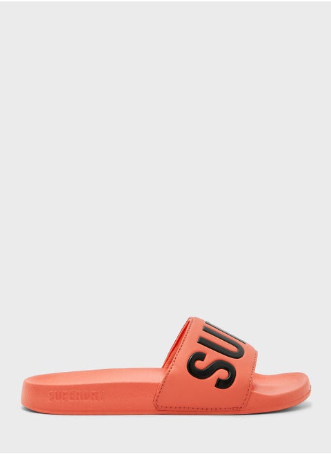 Code Logo Vegan Pool Slide Flip Flops