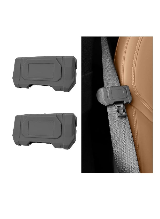 Car Seat Belt Buckle Covers, 2 PCS Anti-Scratch Silicon Seat Belt Buckle Protector for Car Safety, Automotive Seat Belt Clips Cover for Van Truck, Interior Car Accessories, Gray - Image 1