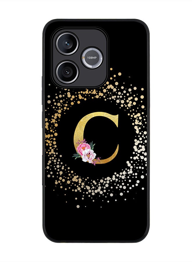 Stylizedd For Honor 600 Lite / 500 Smart / Honor X80i Case,Slim fit Camera Protection, Shockproof Thin Phone cover  - Custom Monogram Floral - C ( Black ) - Image 1