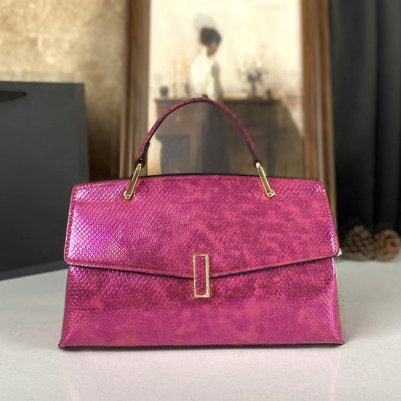 2025 -Selling Mom Crossbody Bag Versatile Shiny Snake Print Patchwork Design Handbag Shoulder Bag Casual Versatile - Image 1
