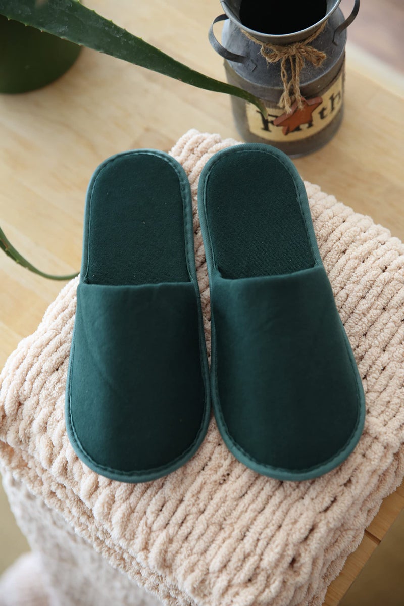 CHOCHILI 10 Pairs Fabric Packed Economy Disposable Hotel Slippers for Airbnb Spa Salon Party Wedding Guests - Fits up to Adult US Men Size 10 & Women Size 11, White - Image 2