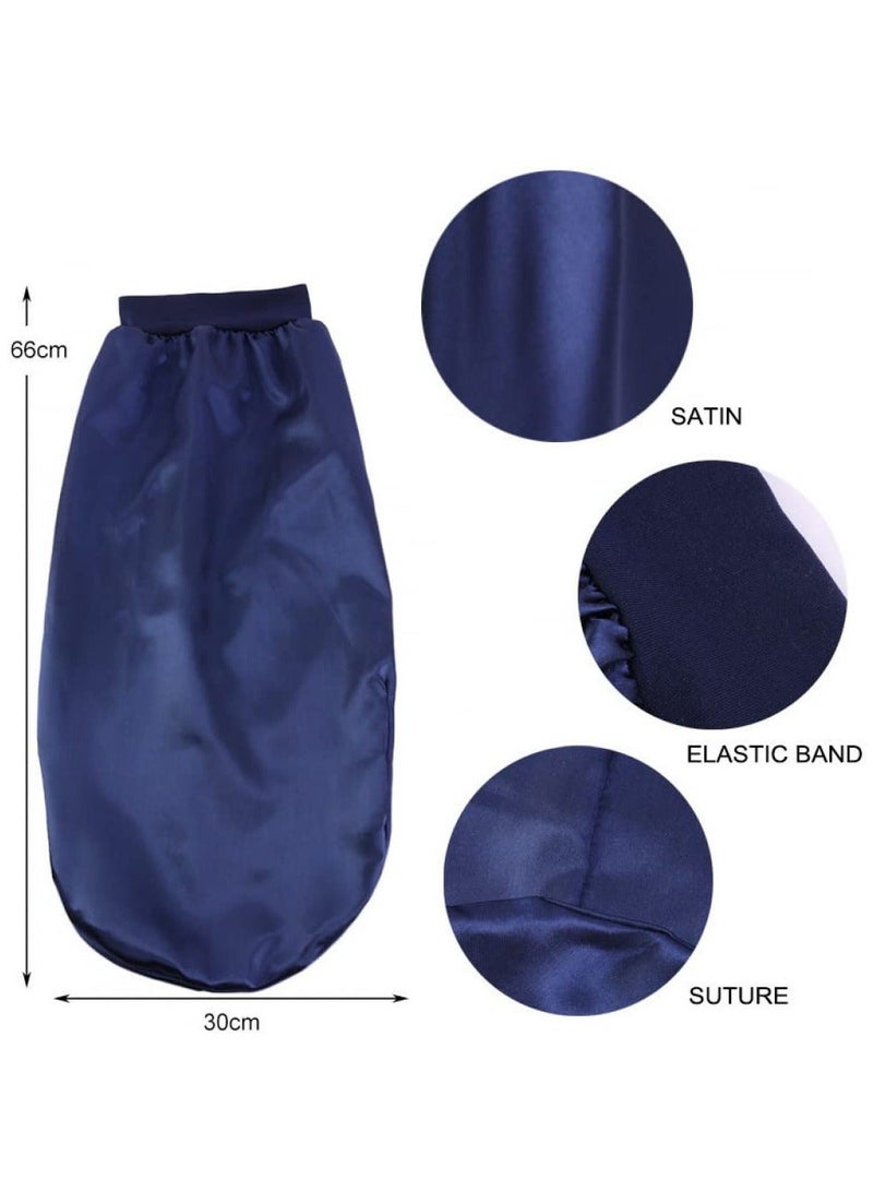 قطعتان من قبعة الساتان الطويلة للنساء، قبعة نوم حريرية، قبعة نوم ليلية بشريط مطاطي ناعم، قبعة ضفائر حريرية بشريط عريض، قبعة نوم ليلية بضفائر طويلة، غطاء رأس للشعر الطبيعي والشعر المجعد - Image 4