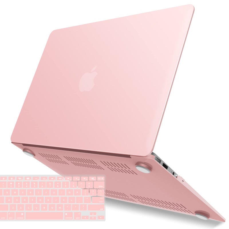 IBENZER Compatible with Old Version MacBook Air 13 Inch Case (2010-2017 Release). Models: A1466 / A1369, Plastic Hard Shell Case with Keyboard Cover for Mac Air 13, Rose Quartz, A1301RQ+1 - Image 1