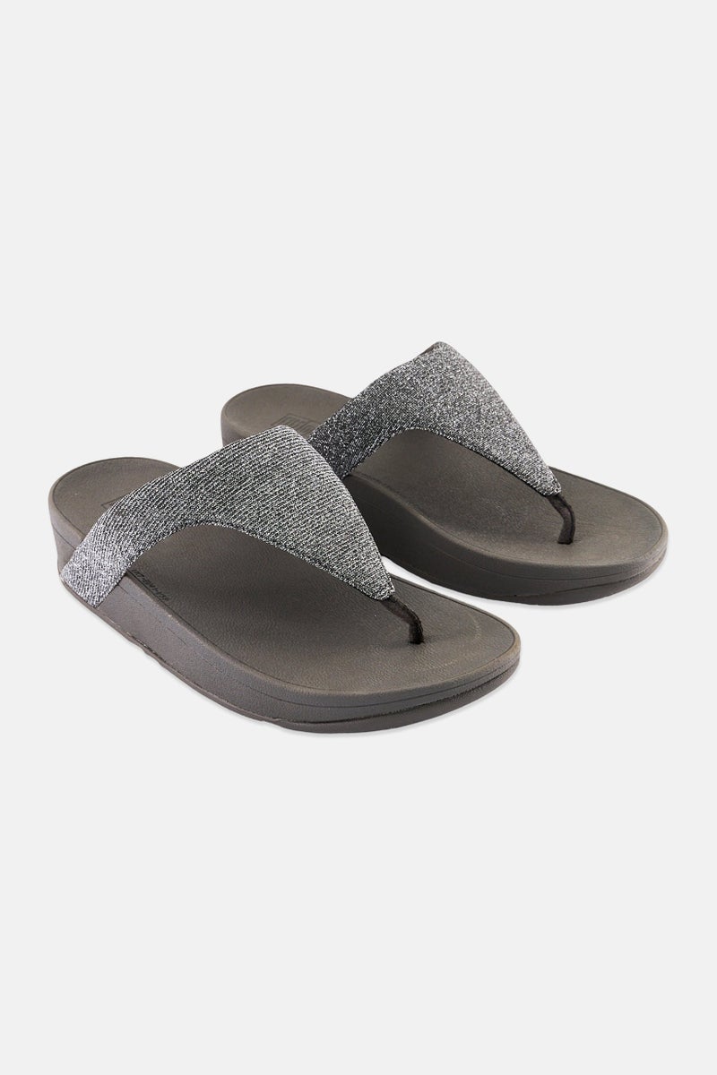 FitFlop Women Slip On Textured Sandal, Grey - Image 1
