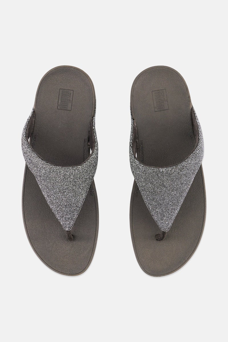 FitFlop Women Slip On Textured Sandal, Grey - Image 3