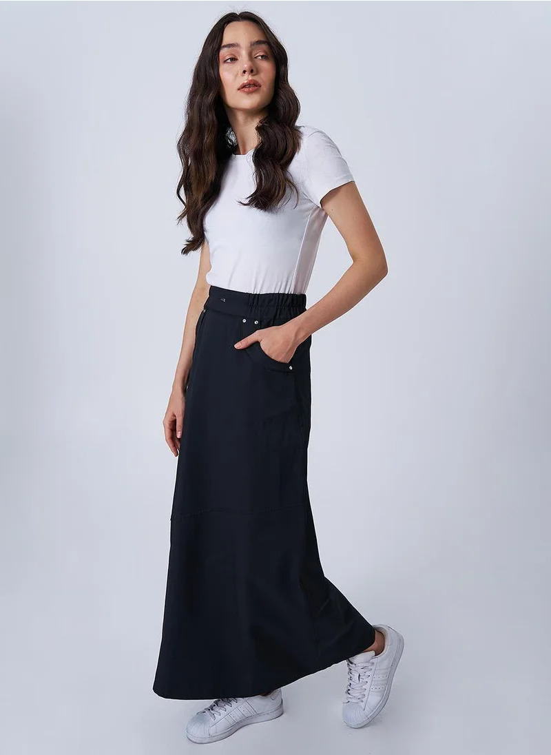 Kayra Panelled High-Waist Skirt Black