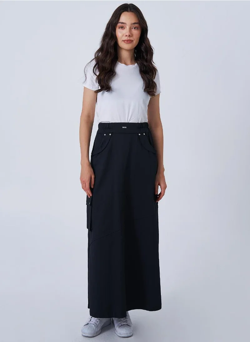 Kayra Panelled High-Waist Skirt Black