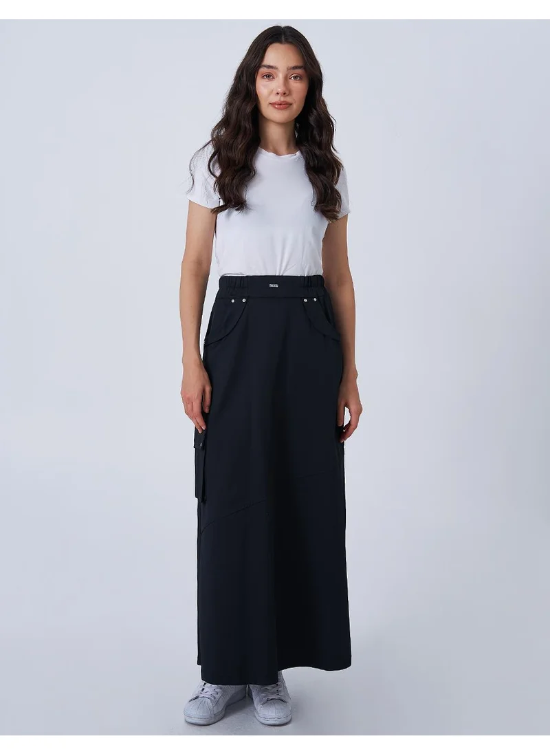 Kayra Panelled High-Waist Skirt Black