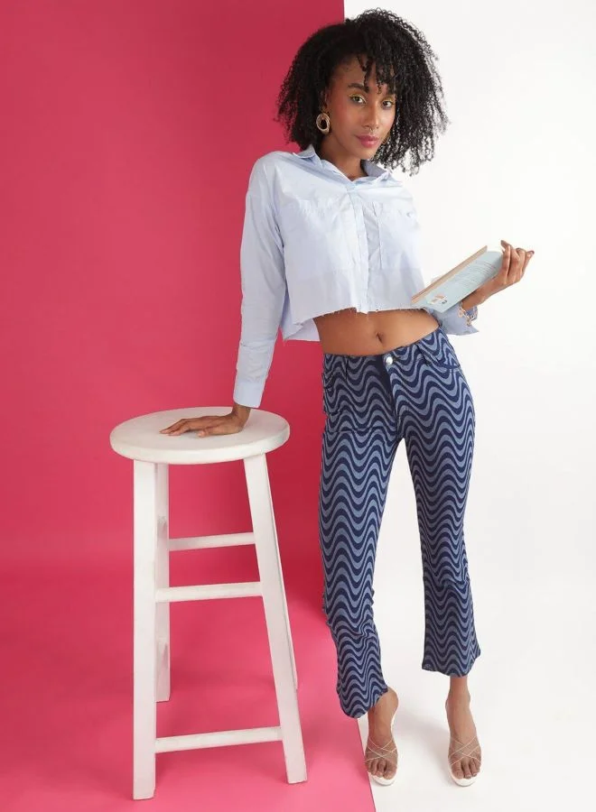 Freehand  Women Bootcut Laser Print High Rise Jeans for Women | Best Price UAE