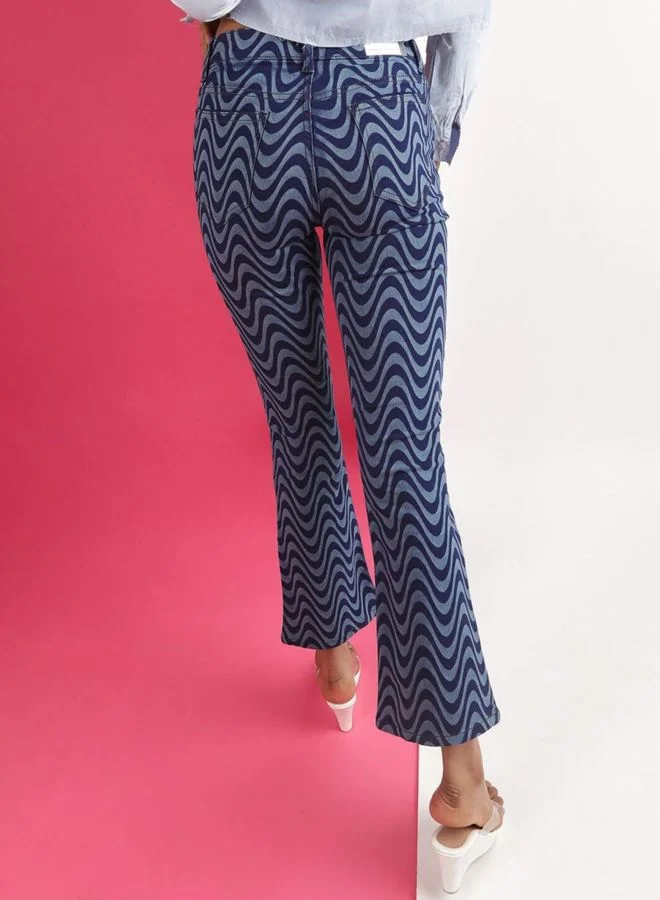 Freehand  Women Bootcut Laser Print High Rise Jeans for Women | Best Price UAE