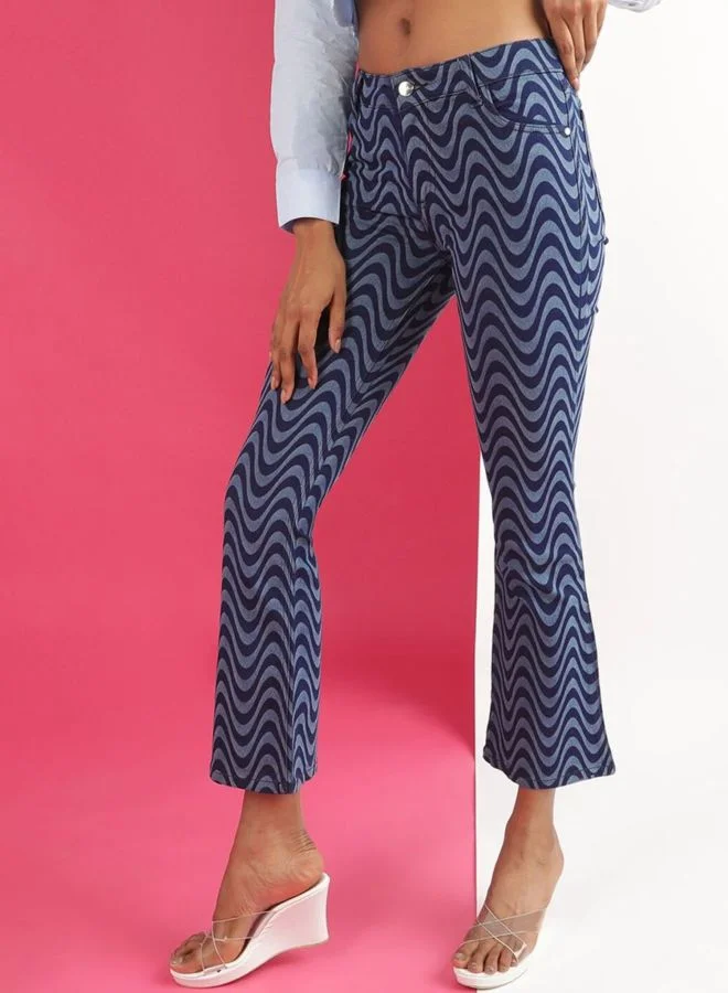 Freehand  Women Bootcut Laser Print High Rise Jeans for Women | Best Price UAE