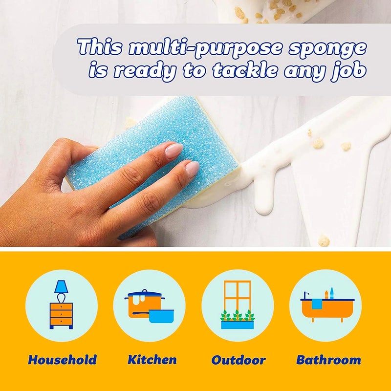 Scrub Daddy Extra Large Sponge Daddy - Bulk Kitchen Sponges for Cleaning Different Rooms & Surfaces - Dual-Sided Dish Scrubber with FlexTexture Foam (18 Count) - Image 4