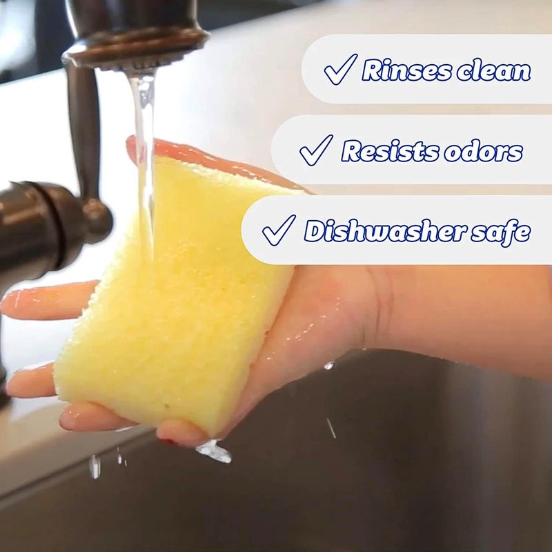 Scrub Daddy Extra Large Sponge Daddy - Bulk Kitchen Sponges for Cleaning Different Rooms & Surfaces - Dual-Sided Dish Scrubber with FlexTexture Foam (18 Count) - Image 5